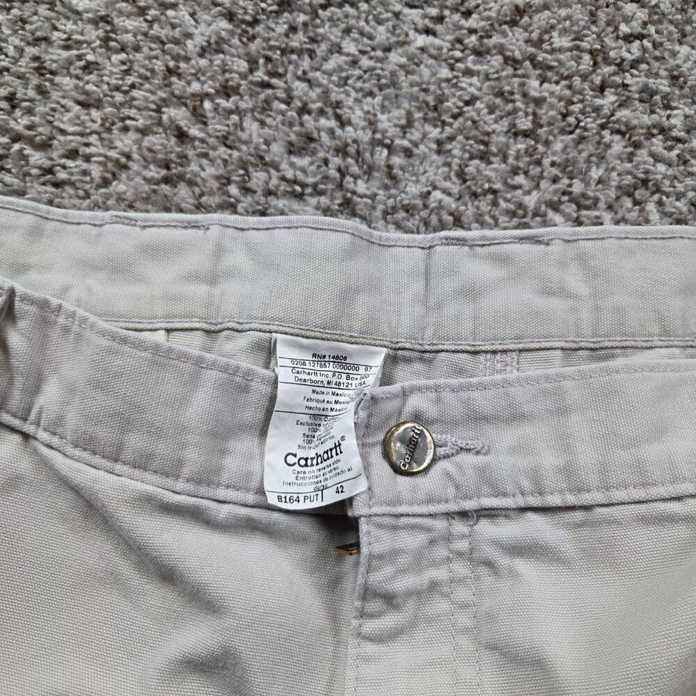 Carhartt Cargo Shorts Men's 42 Beige Utility Outdoor Workwear Read* - Picture 2 of 8